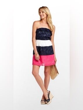 Lilly Pulitzer Nautical Strapless Dress